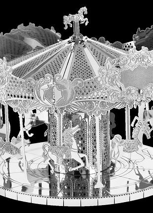 Металлический 3d конструктор карусель