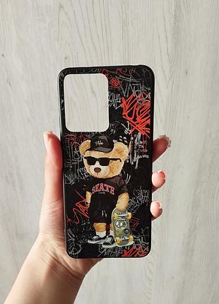 Чохол чорний  xiaomi redmi note 12/4 g з ведмедиком 🐻