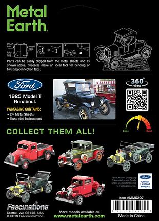 Металлический 3d конструктор 1925 ford model t runabout 8