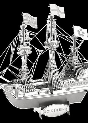 Металевий 3d конструктор корабель golden hind