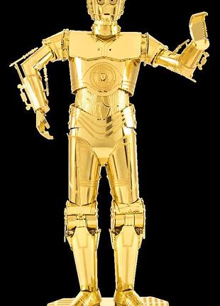Металевий 3d конструктор дроїд star wars gold c-3po