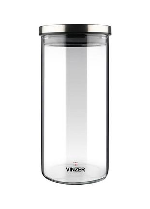 Контейнер для хранения пищевых продуктов стеклянный vinzer 1,1 л. 9.5 x 9.5 x 21.7 см. (50739)