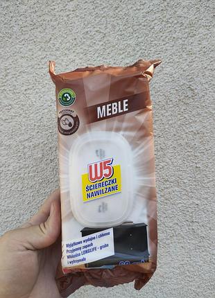 Влажные салфетки для мебели w5 meble 60 шт с миндальным молочком очистки и блеск германия
