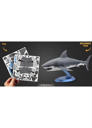 Металлический 3d конструктор "белая акула" 9