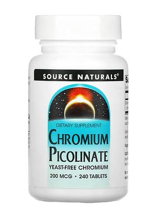 Chromium picolinate 200 mcg, yeast free - 240 tabs