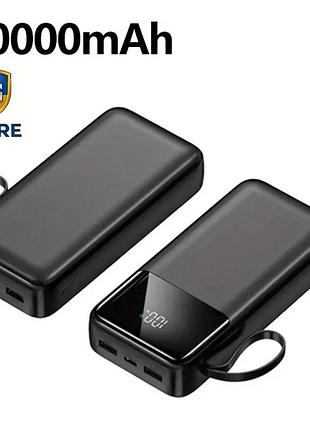 Повербанк 20000 mah с led-дисплеем, шнурком и быстрой зарядкой k116