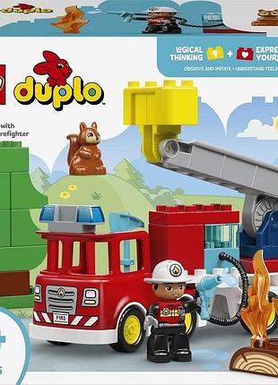 Конструктор lego duplo town пожарная машина со шлангом и пожарным
