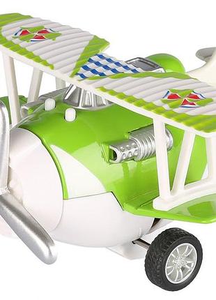 Літак металевий інерційний same toy aircraft зелений