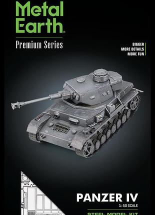 Металлический 3d конструктор "танк panzer iv" 7