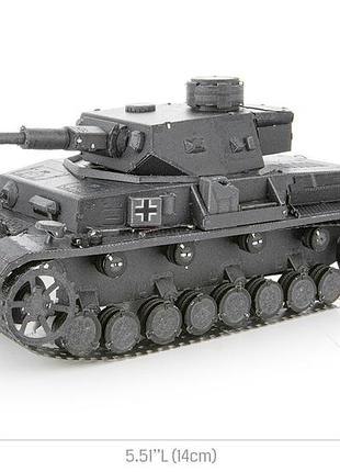 Металлический 3d конструктор "танк panzer iv" 10