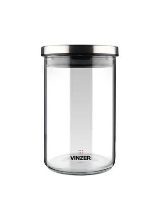 Контейнер для хранения пищевых продуктов стеклянный vinzer 0,75 л. 9.5 x 9.5 x 15.7 см. (50735)