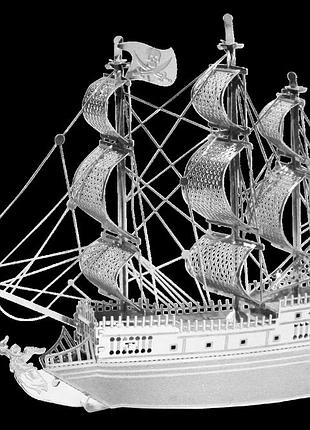 Металлический 3d конструктор пиратский корабль black pearl