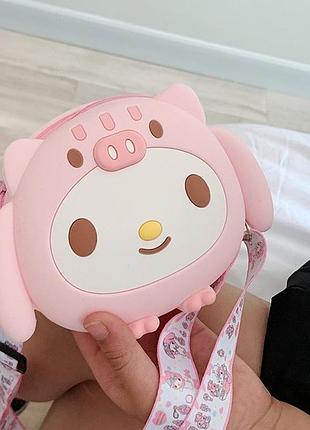 Сумочка детская силиконовая через плечо my melody (май мелоди) розовая