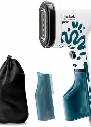 Відпарювач tefal компактний pure pop home & travel, 1300вт, 70мл, постійна пара - 20гр, біло-синій