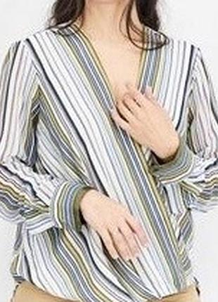 Блуза на запах у смужку dkny, xxs
