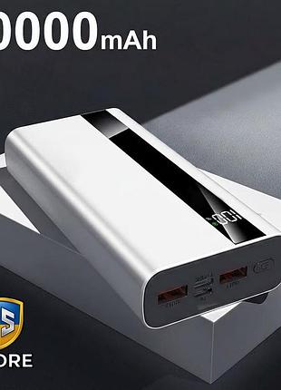 Повербанк 20000 mah с led-дисплеем и быстрой зарядкой f55a (белый)
