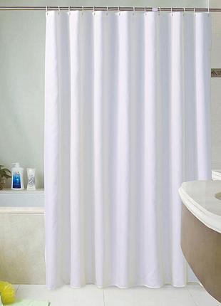 Тканинна шторка для ванної та душу білого кольору white curtain 180x200 см