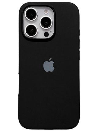Силиконовый чехол для iphone 15 pro с закрытым низом silicone case черный black 18 (бампер)