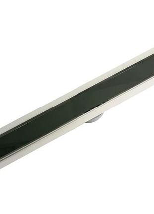 Трап душовий ocean-4 із нержавіючої сталі 70*900мм glass black