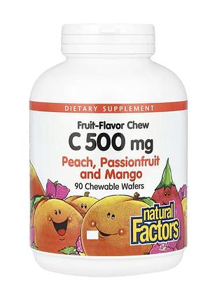 Vitamin c 500 mg - 90 chewable wafers peach passion fruit and mango
