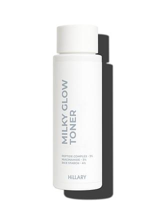 Тонер-молочко для увлажнения и осветления кожи hillary milky glow toner, 100 мл