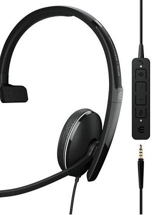 Гарнітура комп'ютерна моно on-ear epos adapt 135t usb ii, 3.5мм/usb, односпрямований, сертифікат microsoft teams, 1.8м, чорний