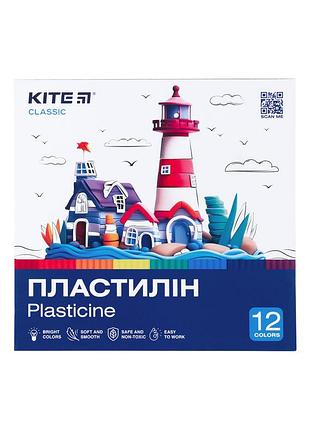 Пластилин 12 цв. 240 г. kite classic (k-1086)