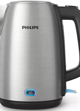 Электрочайник philips hd9353/90 viva collection 1.7л, led подсветка, серебристо-черный