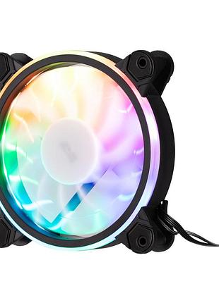Корпусний вентилятор 2e gaming air cool acf1206-argb, 120мм, 1200rpm, 6pin, 25dba, чорний