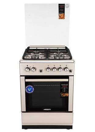Плита ardesto fsc-f6060ps комби, 64л, 60x60см, конвекция, чугун, подсветка, форсунки lpg (подключение газового баллона), съемные