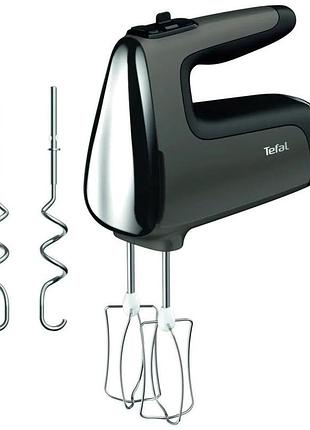 Миксер tefal ht650e38 ручной powermix silence 600вт, насадки-4, турбо, серо-чорный
