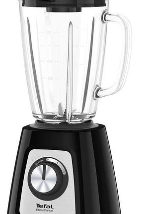 Блендер tefal bl435831 стаціонарний blendforce 800вт, чаша-1750мл, скло, чорний