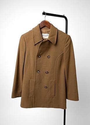 Max&co womens beige wool short trench coat double breasted jacket classic елегантне, жіноче пальто у класичному, бежевому кольорі