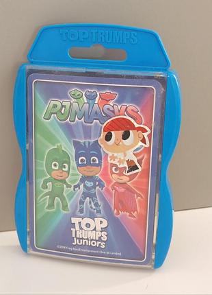 Top trumps pj masks junior activity pack card game new sealed, карточная игра top trumps juniors pj masks (герои в масках) в синем пластиковом кейсе.