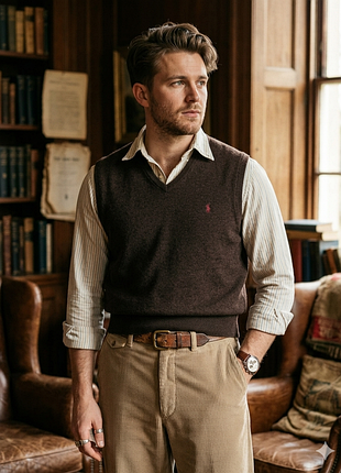 Ralph lauren vintage merino винтажная мериносовая классическая жилетка