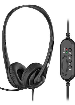 Гарнитура пк стерео on-ear 2e 2e-ch11su ch11 usb, omni-mic, 2м, черный