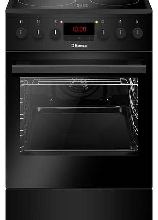 Плита hansa fccm58209h электрическая стеклокерамическая, 65л, 50x60см, дисплей, конвекция, черный