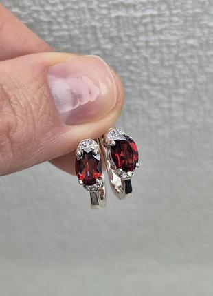 Серьги серебряные, серебряные серьги на английском застежке, новые, с биркой