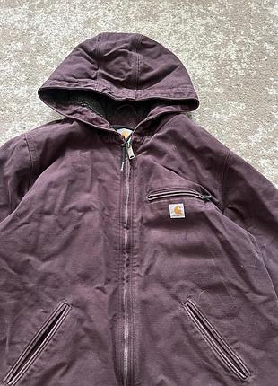 Куртка фіолетова carhartt active jacket, detroit jacket, sherpa lind