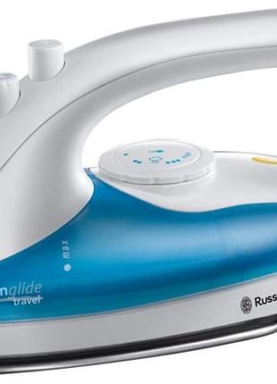 Утюг russell hobbs дорожный, 760вт, 80мл, нерж. сталь, голубой