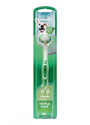 Зубна щітка tropiclean triple flex для собак середніх і великих порід