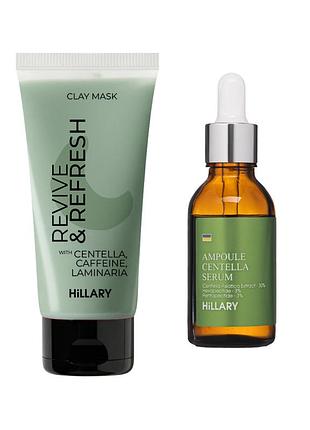 Набор для мгновенного восстановления и уменьшения отеков hillary instant freshness & puffiness relief kit