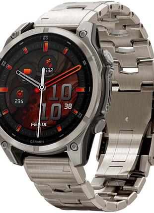 Gps смарт-годинник garmin fenix 8 47mm, amoled, saph, ti/bare/graphite w/tiband,excl