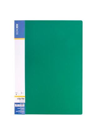 Папка а4 пластиковая клип-файл 1 зажим buromax зеленый (bm.3401-04)