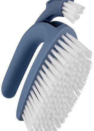 Щітка для миття 2 в 1 ardesto solid 13х7см, пластик, блакитний