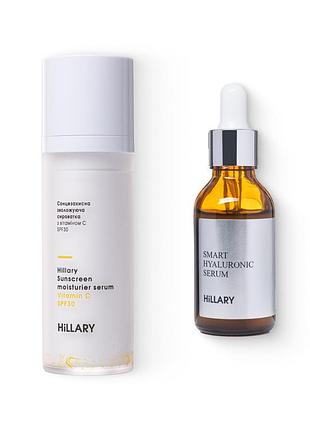 Солнцезащитная сыворотка с витамином с spf30 + гиалуроновая сыворотка smart hyaluronic
