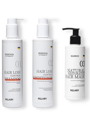Набор serenoa & рр hair loss control, 500 мл + натуральная маска bamboo, 200 мл