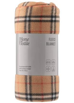 Плед ardesto fleece 130x160см, 100% поліестер, клітинка, бежевий