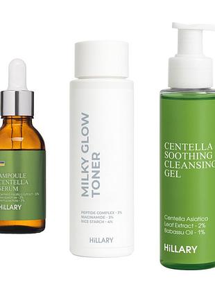 Набор для успокоения и увлажнения кожи с центеллой hillary centella calm & hydrate set