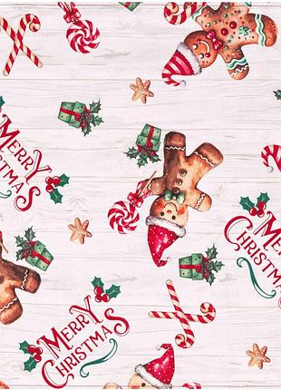Раннер ardesto christmas gingerbread 33х137см, 100% полиэстер, красный